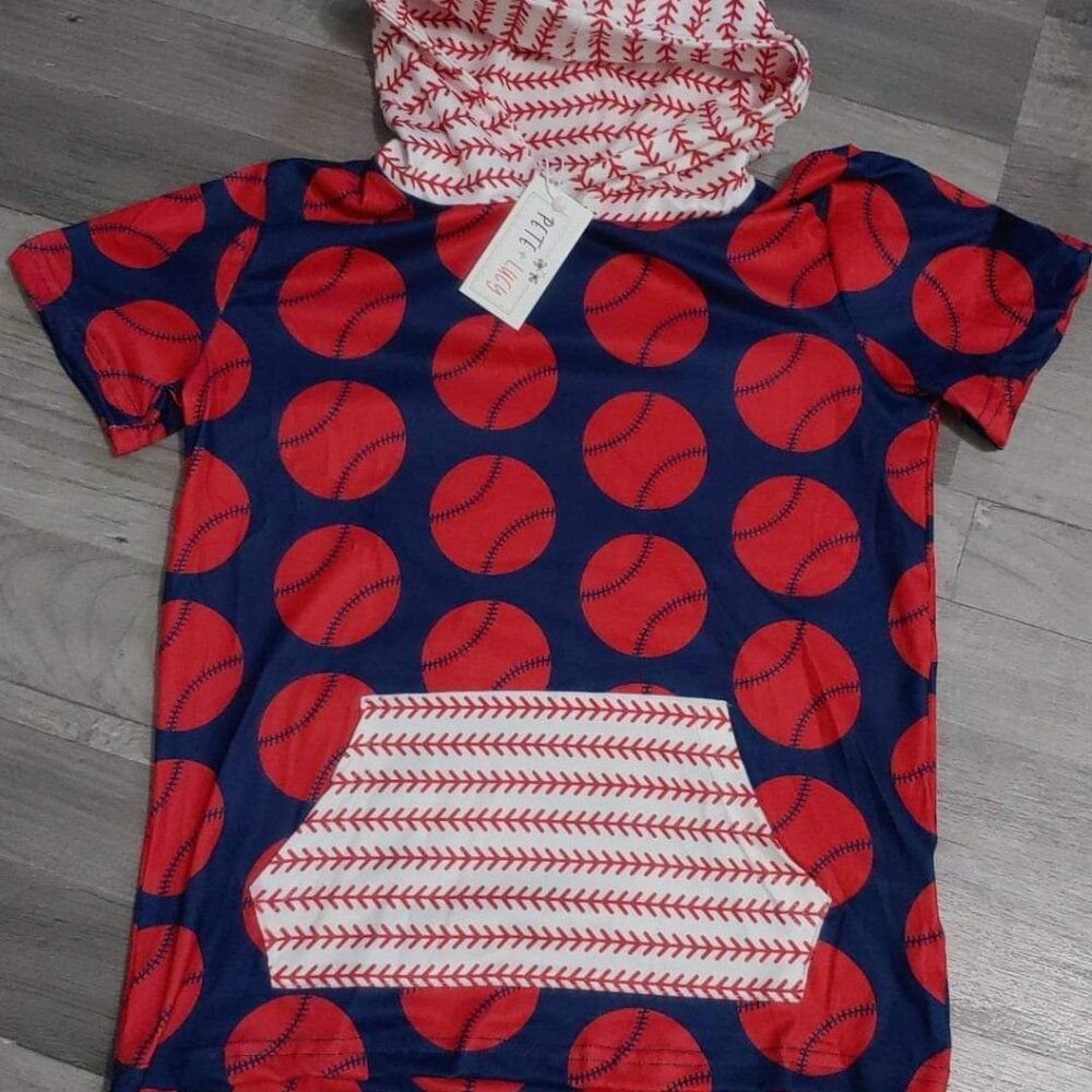 Pete + Lucy Baseball hooded Tee 0 To 6 Months 5T And 6 Boys